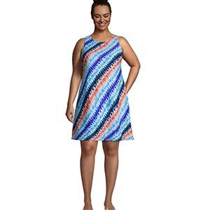 NWT Lands' End Women Scoop Neck Dress-Kini Swim Coverup Size 16W $80 2D204
